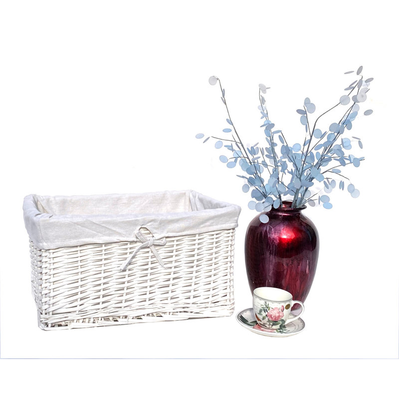 Brambly Cottage Wicker Decorative Basket, White