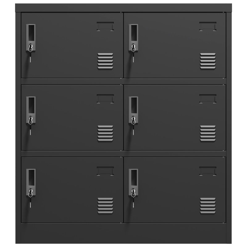 6-Door Metal Lockers for Employees - Sturdy, Secure, and Versatile Storage Solution