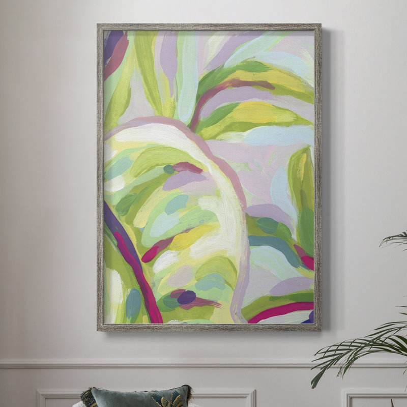 Impression encadrée Bright Tropical Abstraction III - bois massif, H 15 po x l 12 po