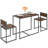 Modern Rectangular Brown Dining Table Set With Two Chairs