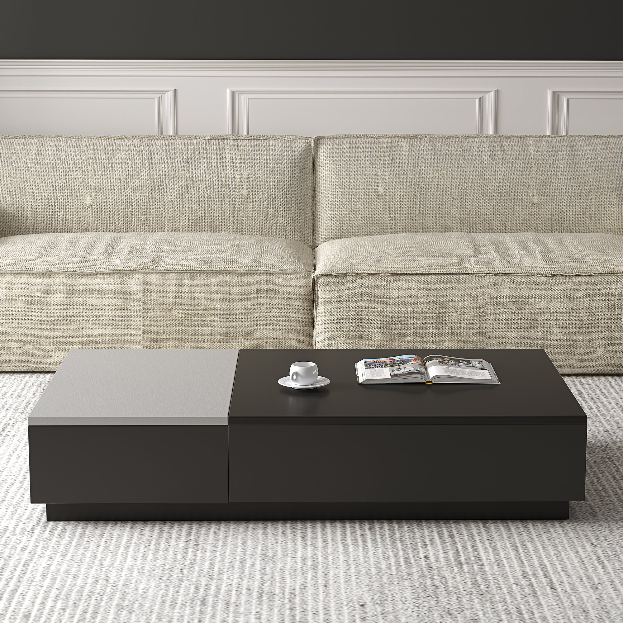 Block coffee table with online storage latitude run