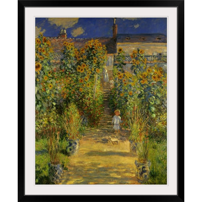 «Artist's Garden at Vetheuil, 1880» par Claude Monet, reproduction d'art