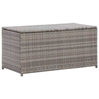 Water Resistant Poly Rattan Lockable Deck Box in Gray by Latitude Run