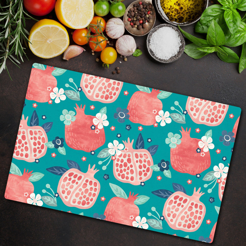 Palethorp Pomegranate Flowers Tropical Chopping Board, 80cm L x 52cm W