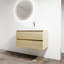 Meuble-lavabo mural 36 po avec lavabo en résine, 2 tiroirs à fermeture en douceur, ensemble KD-102299655