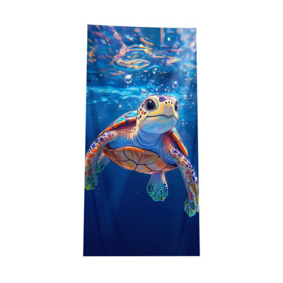 Oceans-themed Beach Towel Starfishs Seashells And Sea Turtle Fast-Drying Absorbent Bath Towel Microfiber Beach Towel