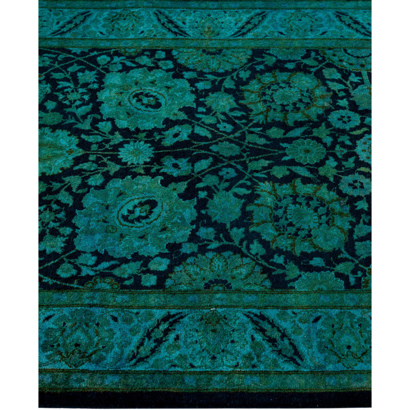 Overdyed One-of-a-Kind Runner 3'2" X 12'1" Hand Knotted Area Rug