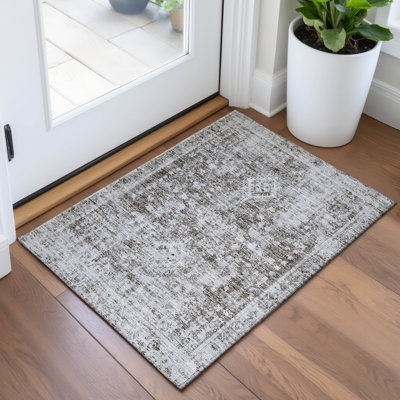 Premium Machine Washable Larock AMF1229 Global Rug