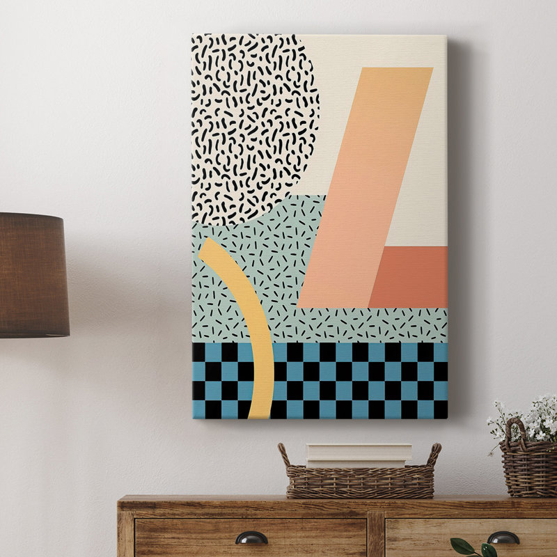 Modern Memphis IV -Custom Wrapped Gallery Cavas, 18" H x 12" W