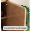 Meuble à chaussures en bois naturel avec tiroirs, portes et tablette inférieure ouverte, idéal pour l'entrée, le corridor ou la décoration intérieure.