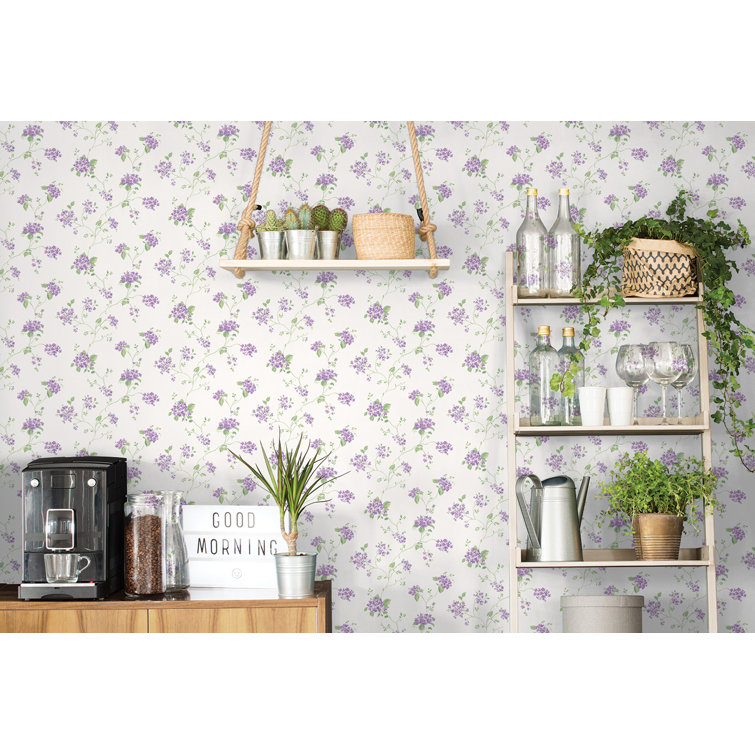Galerie Wallcoverings Miniatures 2 Lilac Floral Trail 33’ L x 21" W