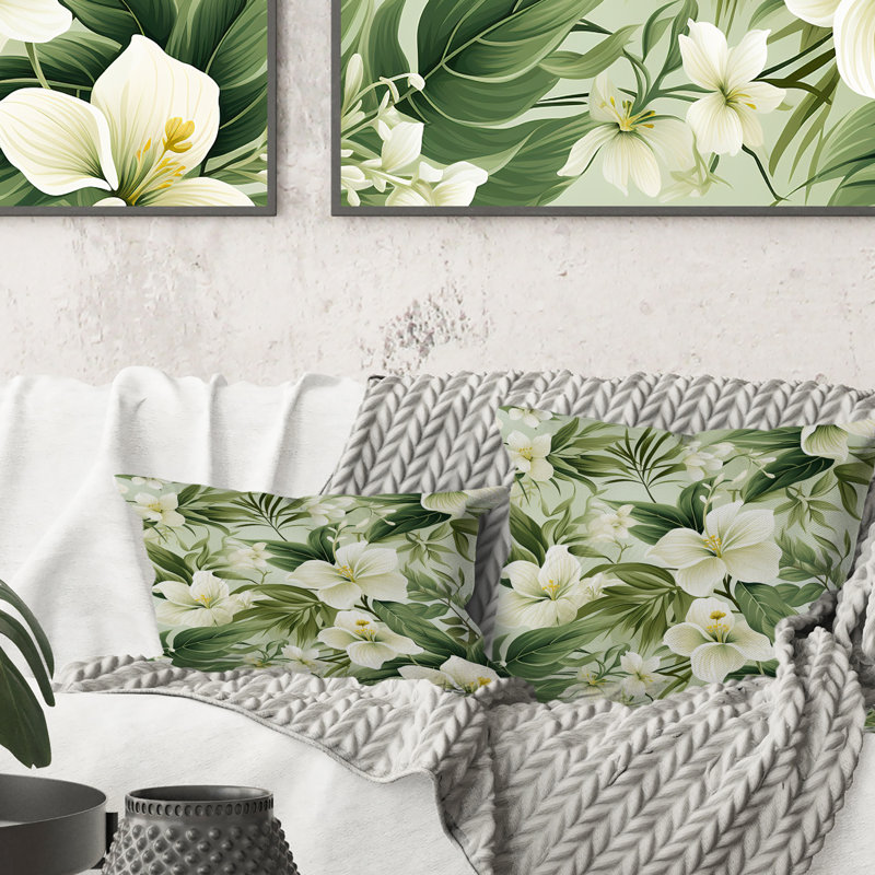 Oreiller floral en polyester Minimalist Flora