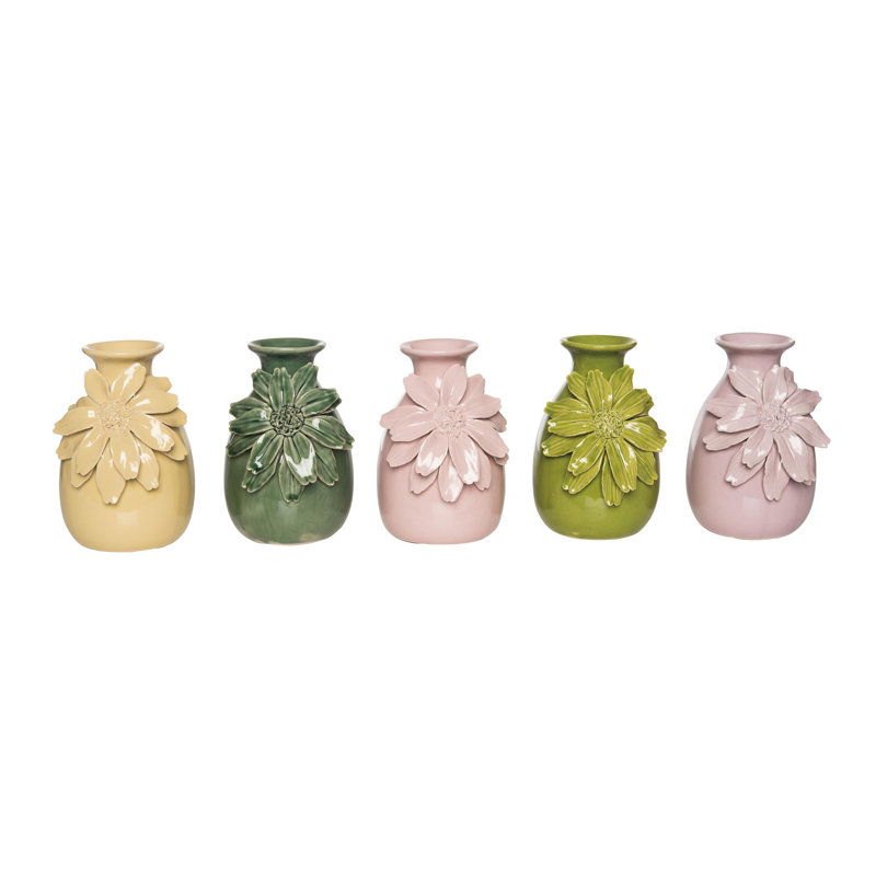  Ensemble de 5 vases en céramique Gerber Daisy