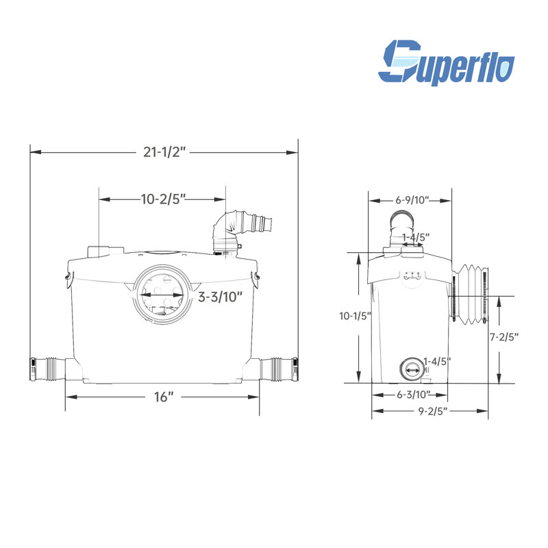 600W Macerator Sewerage Sump Pump With 4 Water Inlets for Basement