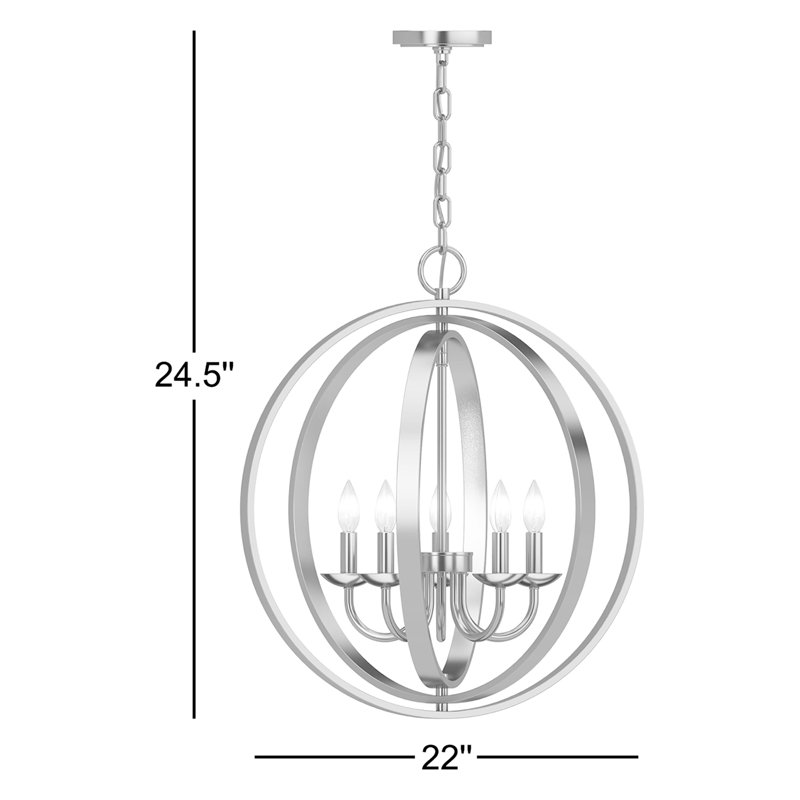 Lustre candélabre intérieur à 5 lumières Wane, Noir / or antique