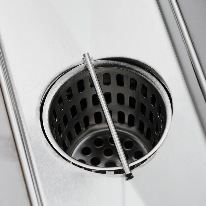 Drain de douche linéaire avec pieds niveleurs et bride, Nickel brossé