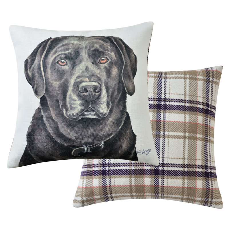 Plaid Beige Square Cushion