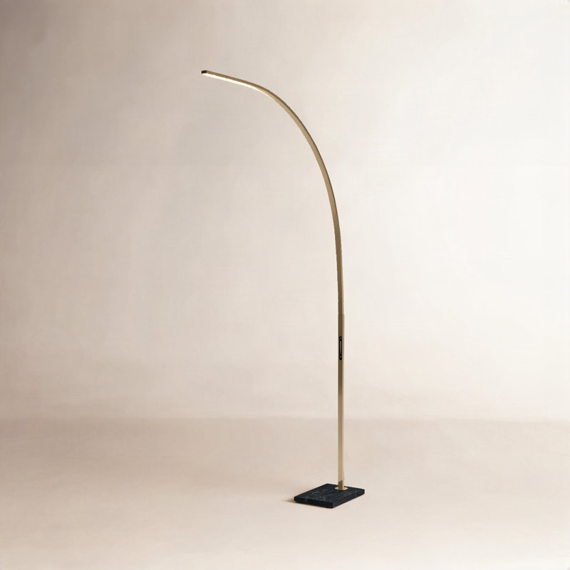 Esmerelda 91'' LED Arched Floor Lamp, Antique Brass, Antique Brass/Frosted Diffuser