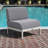 Trixie Collection GRS Recycled Plastic Leaf Modular Patio Sofa, Grey