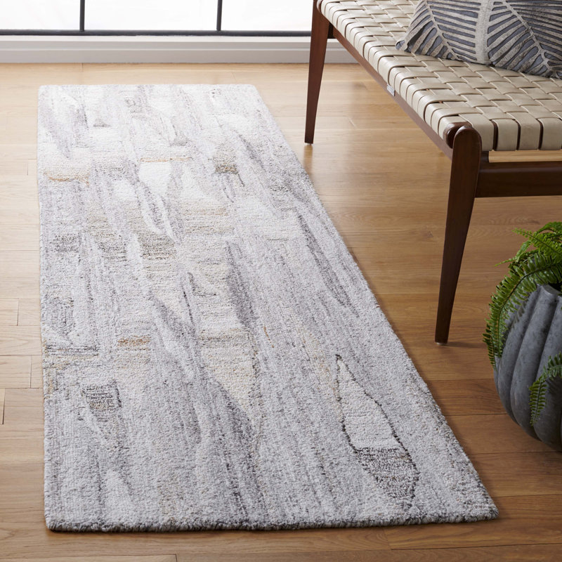 Raashid Abstract Hand Tufted Performance Abstract Rug, Runner 2'3" x 8'