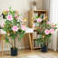 Set of 2 Artificial rose trees 90cm-135948740