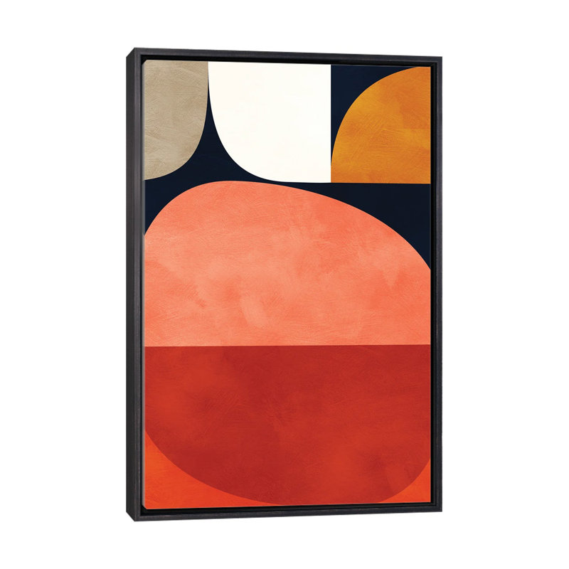 «Mid Century Modern VI» par Ana Rut Bré - impression d'art graphique, Aucun mat, Toile avec cadre noir patiné