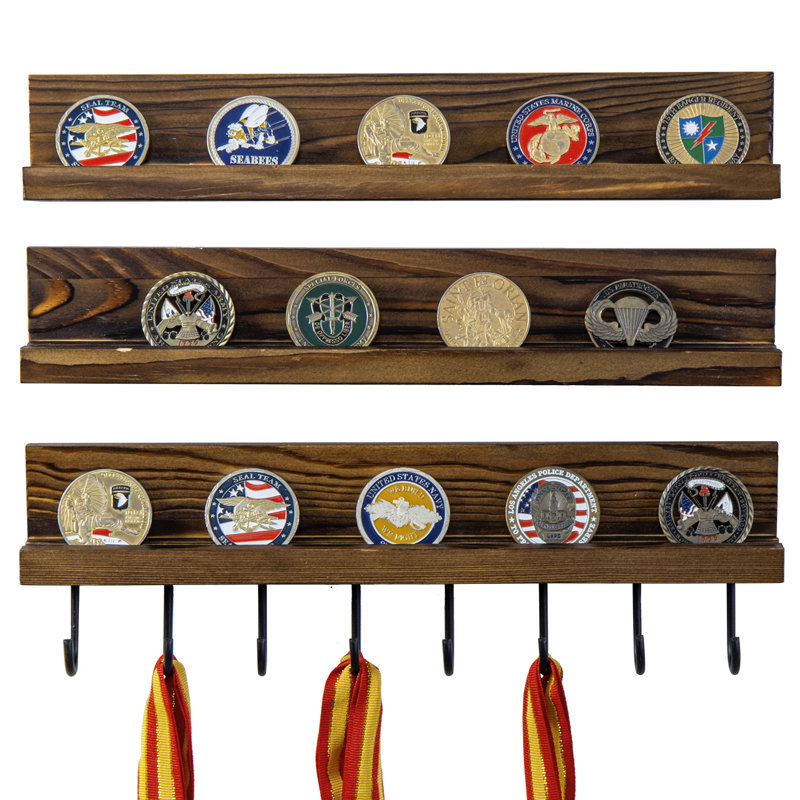 3-Piece Wall Mounted Challenge Coin Display Holder