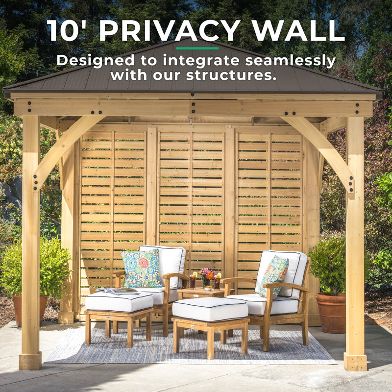 Cedar Wood 10' Privacy Wall for Gazebo