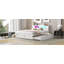 Grand lit plateforme en bois avec rangement à DEL, 2 tiroirs et 1 lit gigogne simple-628721658