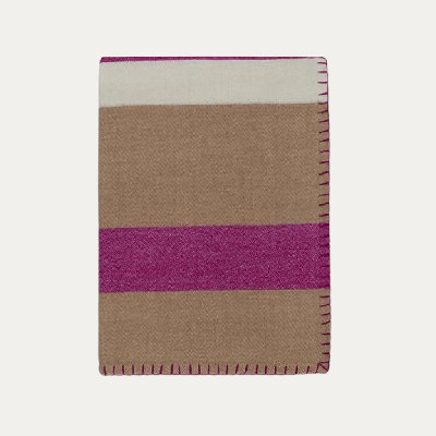 Block Stripe Woven Baby Alpaca Throw Blanket