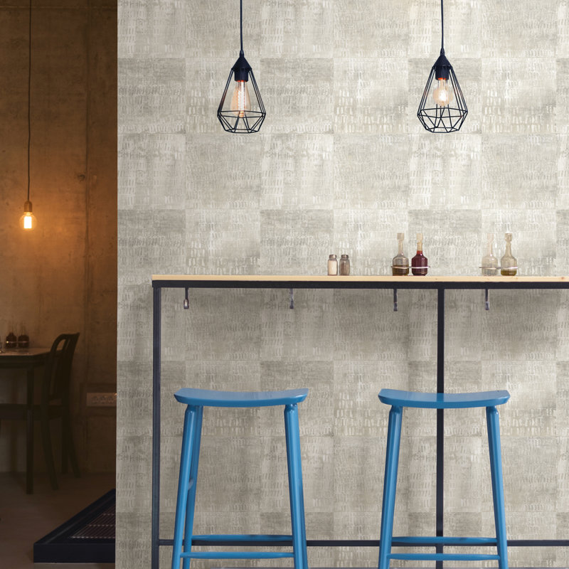 Dorland Sage Faux Metal 10.06m x 52.07cm Semi-Gloss Paste the Wall Wallpaper Roll, Silver