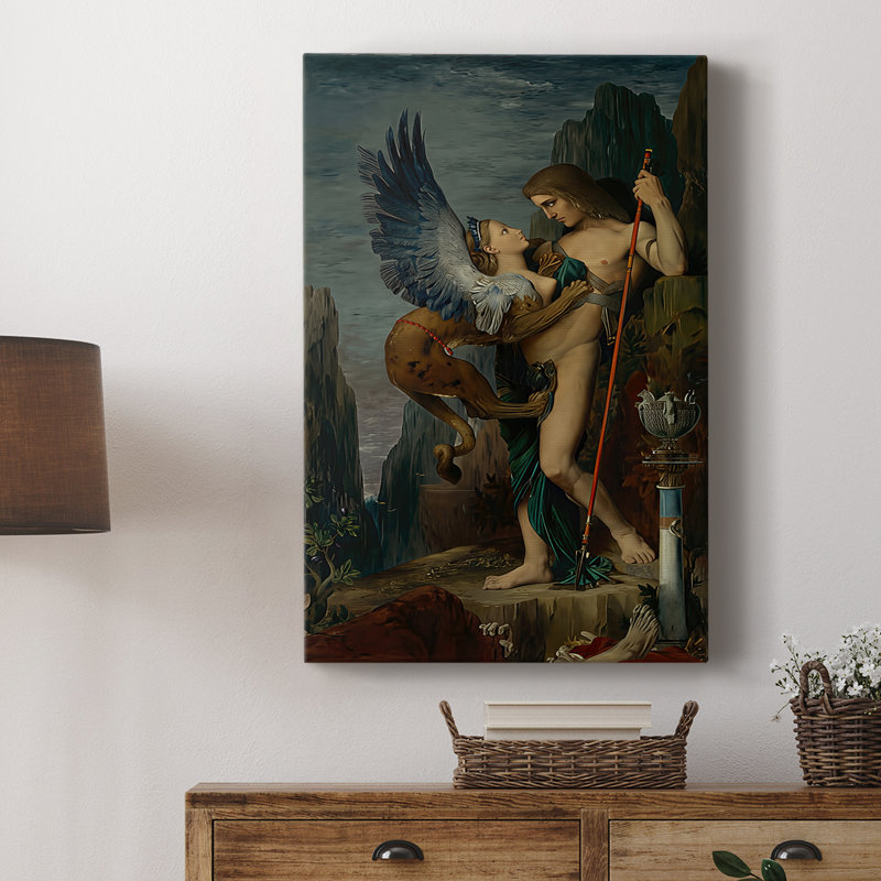 Œdipe et le sphinx - toile tendue par Gustave Moreau, 8 x 12