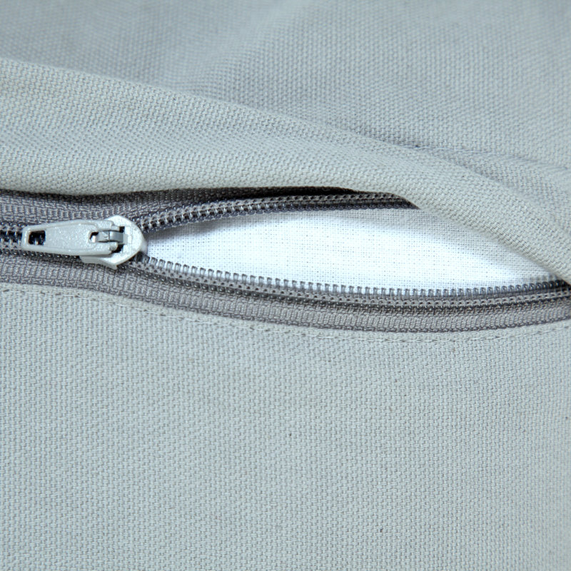 Housse de coussin rectangulaire en mélange de coton, Gris / argent