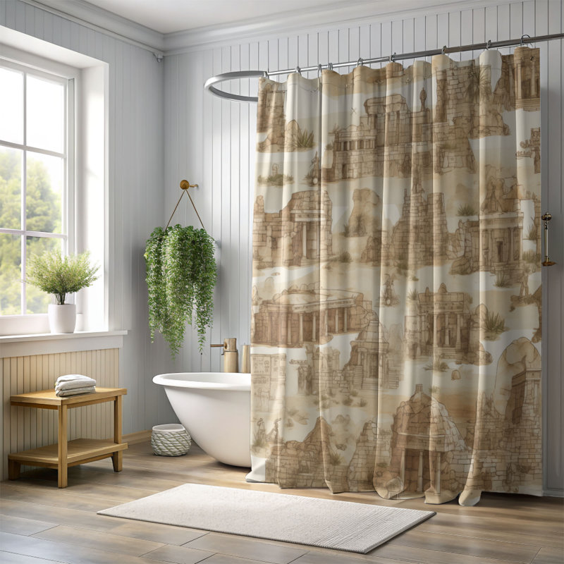 Ninnekah Shower Curtain, 74"H x 71"W