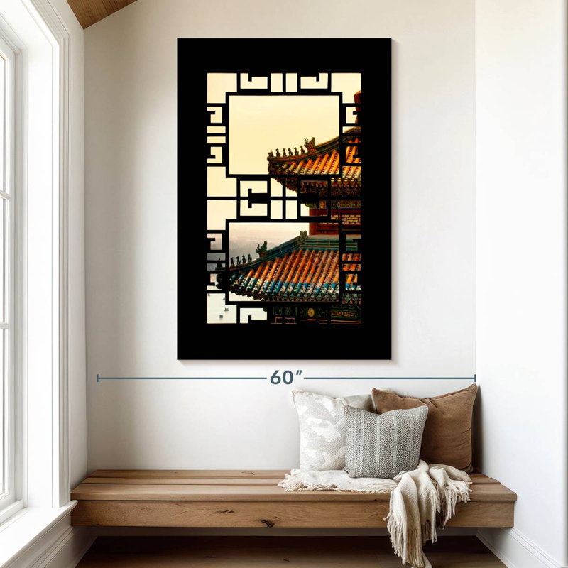 Aime Asian Window Sunset, 51" H x 34" W