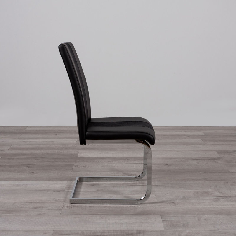 Admer 19'' H Upholstered Side Chair, Black, 4