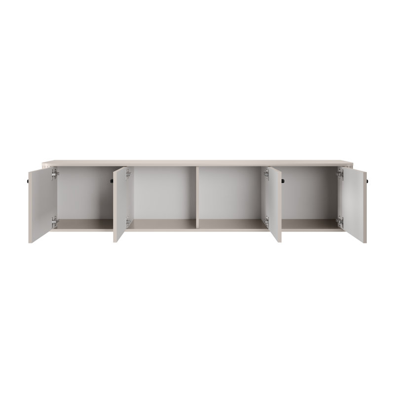 Dayzee Unfinished TV Stand for TVs up to 55", Cashmere/Black