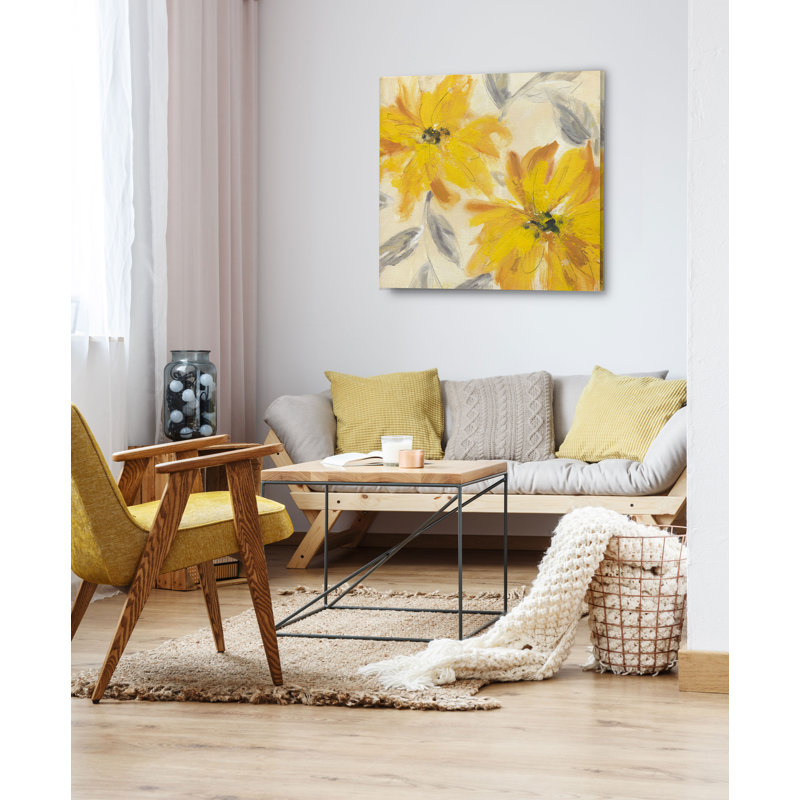Joie florale - Peinture, H 32 po x l 32 po, Toile tendue, Sans cadre