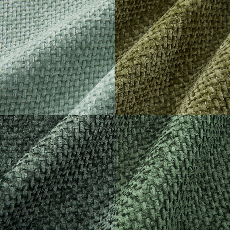 Housses de coussin décoratif en chenille de 20 po x 20 po, Vert, Carré 20 po