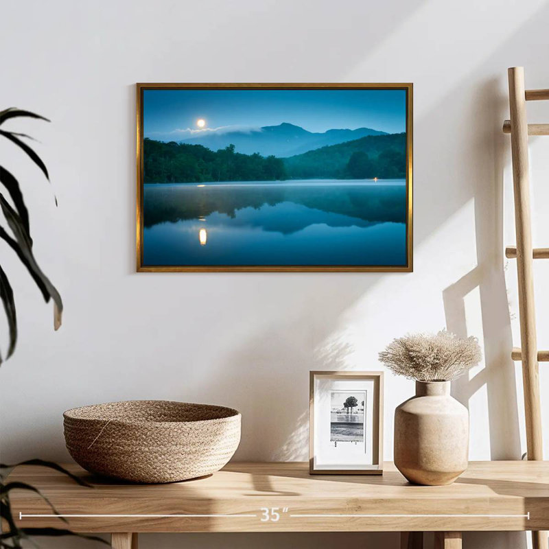 Paysage lunaire, Cadre flottant doré, 19 po x 13 po