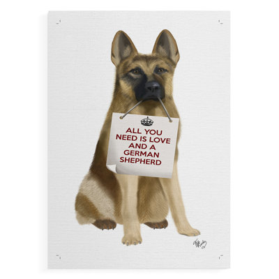Love and German Shepherd -Canvas Print Only - NOT FRAMED