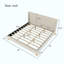 Structure de lit tapissier en lin avec pieds en bois massif-144722127-144722161