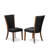 7 Piece Dining Table Set for 6 Includes a 54" Round Table with Pedestal and 6 Black Linen Fabric Parson Chairs, Antique Walnut-1638023727-1616677104