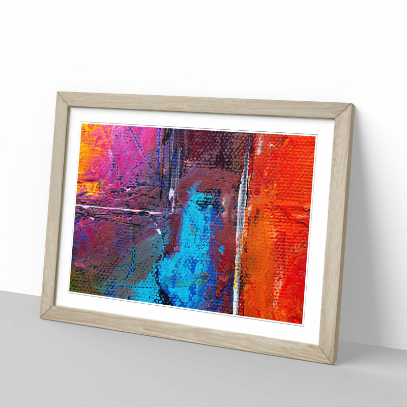 Abstract Vol.395 by S.Johnson - Picture Frame Painting Print, 36cm H x 48cm W x 2cm D, Oak Framed