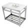 Quadras Ceramic Rectangular Console Bathroom Sink with Overflow