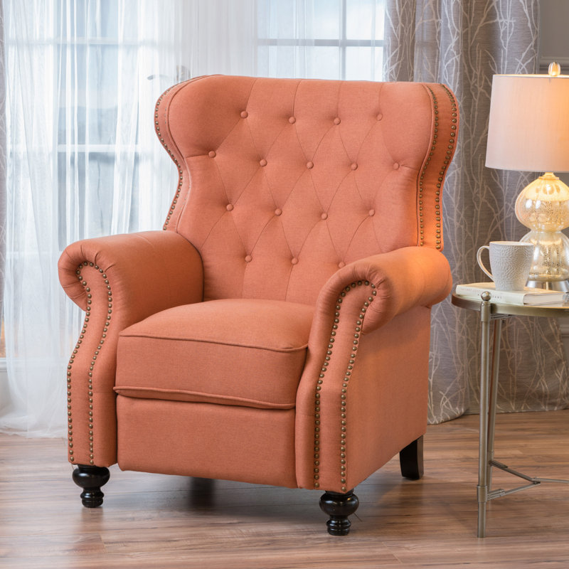 Lothrop Recliner, Orange 100% Polyester