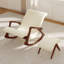 40" Wide Soft Upholstered Sturdy Solid Ash Wood Rocking Chair with Ottoman