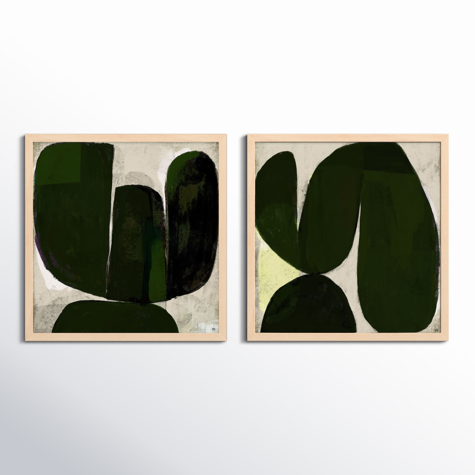 Succulent Set Of 2 by StudioM, Brown, 36" H x 36" W x 1.25" D