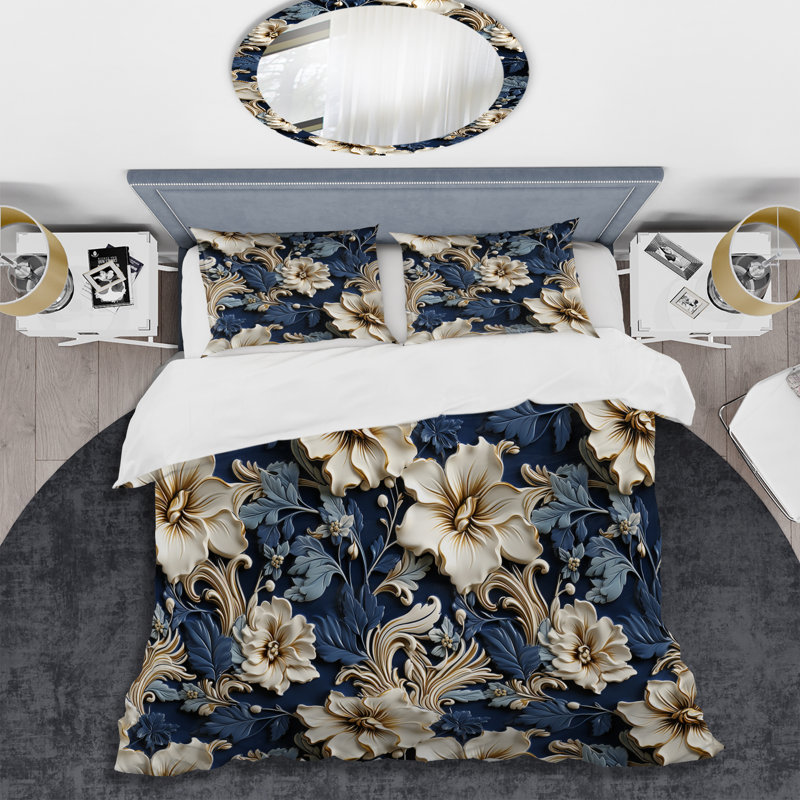 Ensemble de housse de couette Regal Baroque Flourish Victorian, Housse de couette simple + 1 taie décorative stan