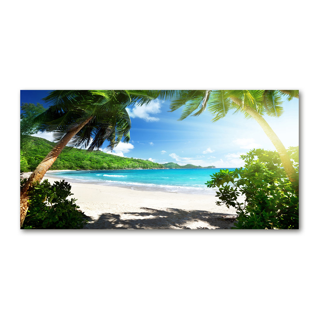 Leinwanddruck - Wandkunst - Drucke auf Leinwand - 140X70 Bild Bildthema: Seychellen Strand